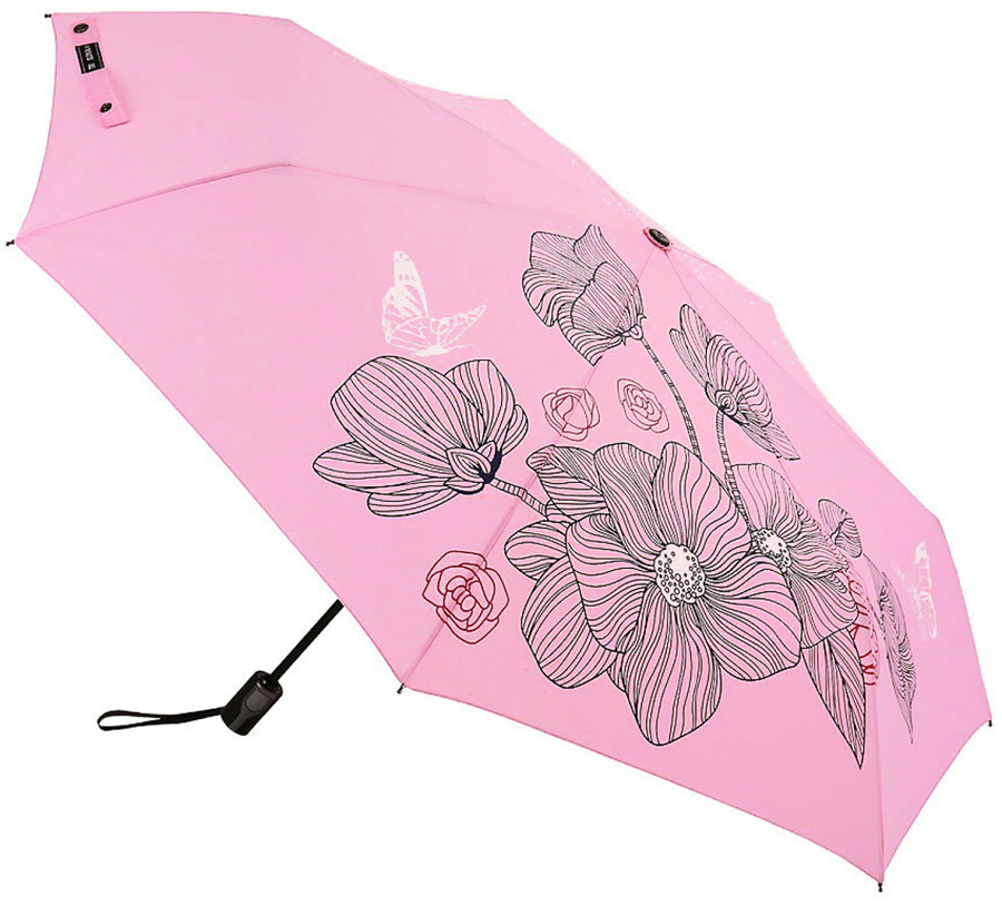 Зонт для женщин 368 К Цветение розовый (полный автомат) 98 см Три слона
