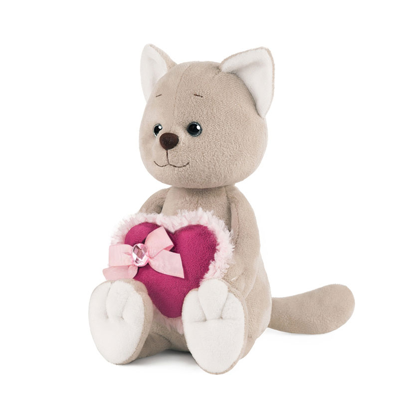 Игрушка MT-GU022020-1-20 Романтичный Котик с Розовым Сердечком 20 см, в коробке Maxitoys