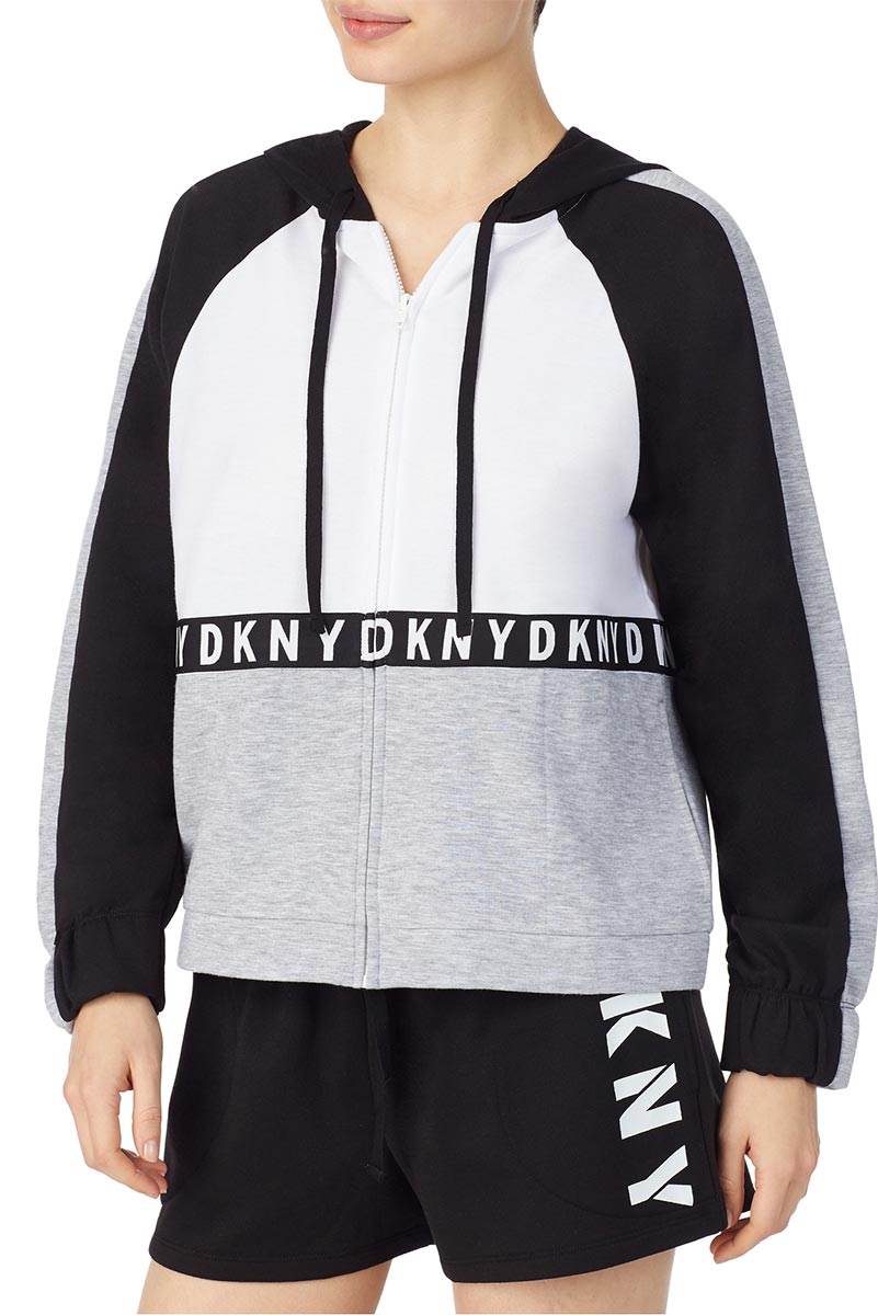Женская кофта на молнии с капюшоном YI12022402 That Logo Life DKNY рис. 1
