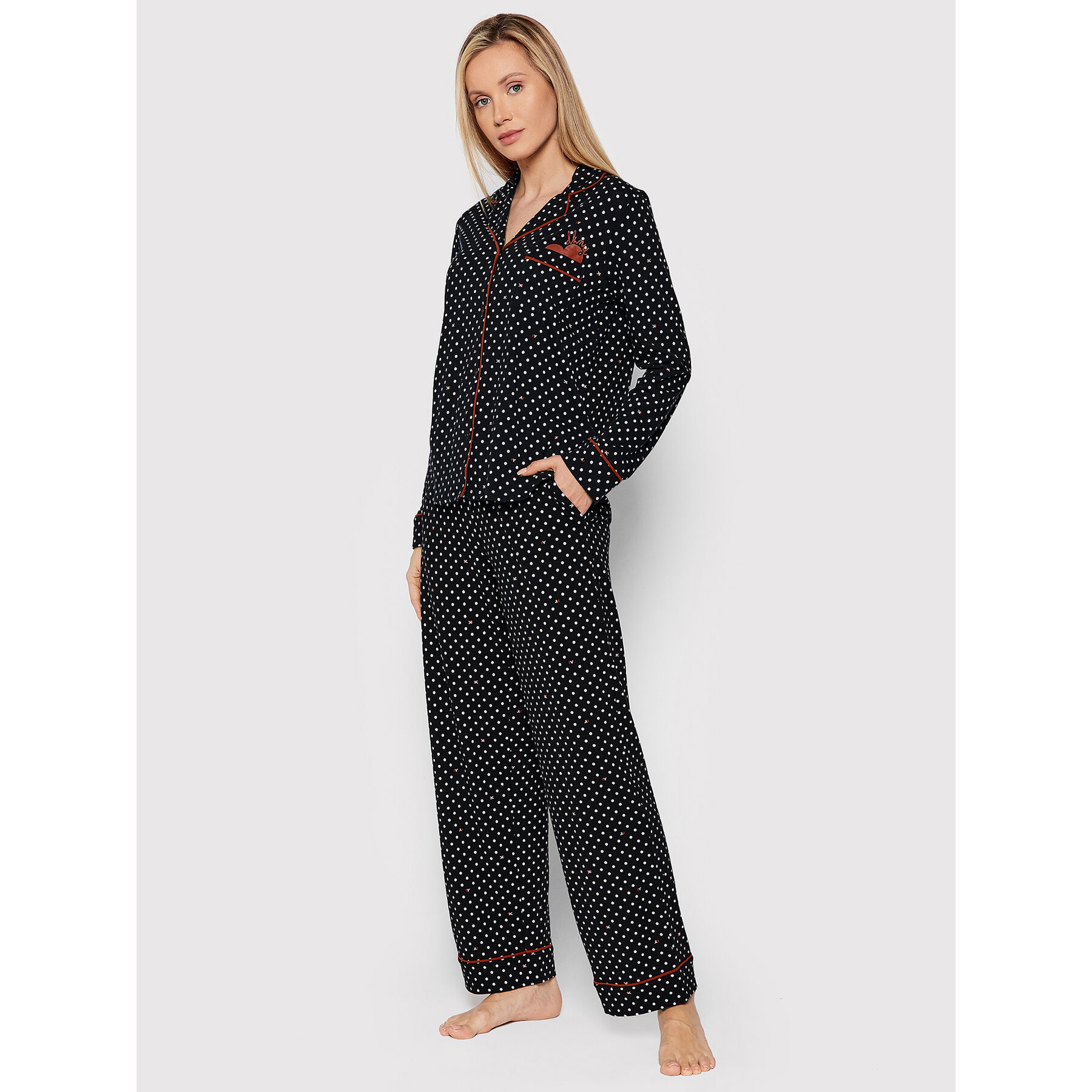 Трикотажная пижама (жакет, брюки) YI2722503F Seasons Of Giving черный DKNY рис. 1