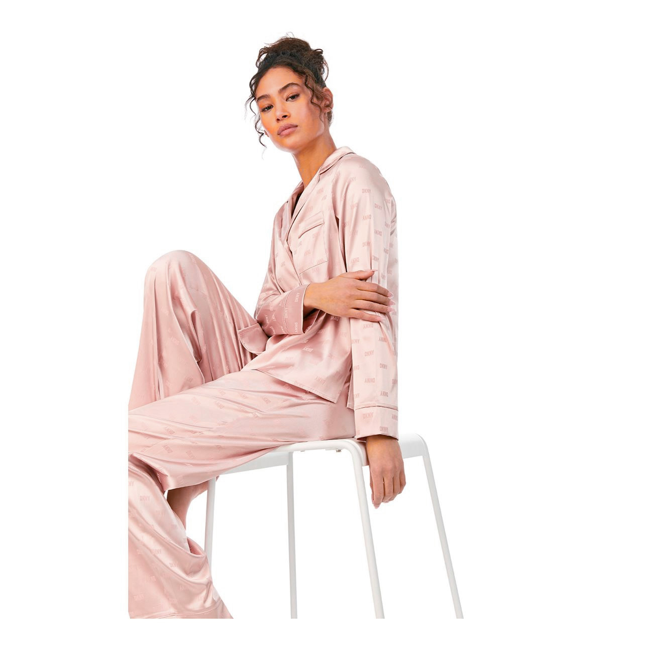 Пижама из искусственного шелка (жакет, брюки) YI2722610 розовый DKNY
