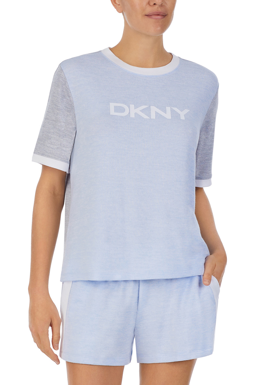 Трикотажный комплект (футболка + шорты) YI2922531 голубой DKNY рис. 1