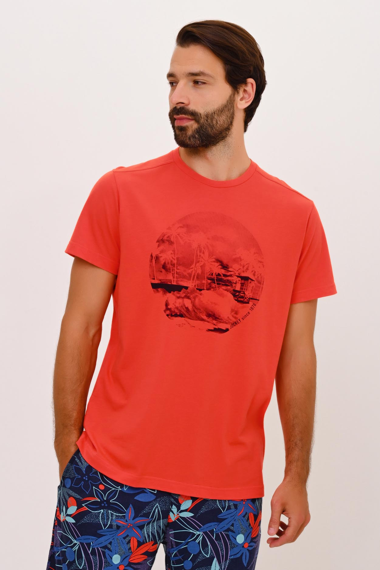 Мужская трикотажная футболка 500747 коралловый Jockey рис. 1