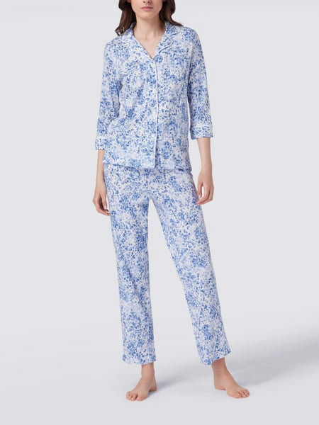 Пижама трикотажная (жакет, брюки) ILN92147 синий-белый Ralph Lauren рис. 1