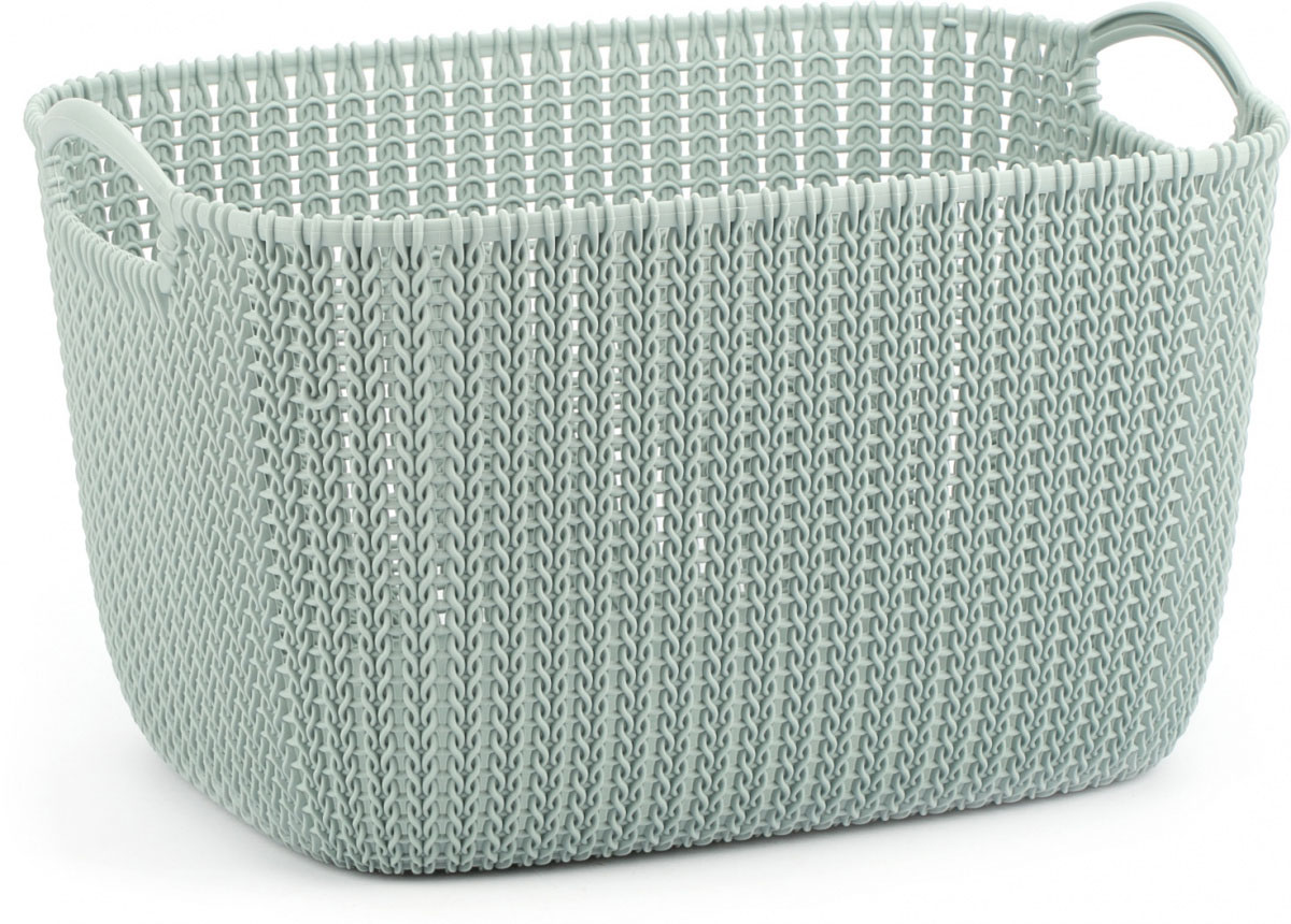 Корзинка прямоугольная плетеная 3670 knit l серо-синий 19 л