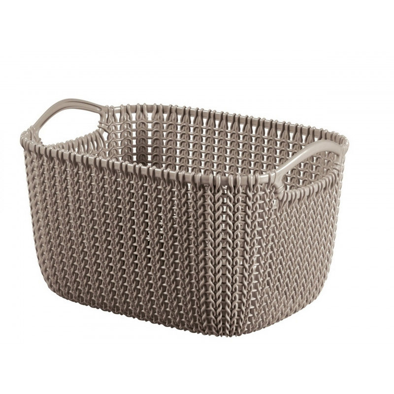 Корзинка 3674 Коричнево-серый 59 прямоугольная плетеная knit 30*22*17 см рис. 1