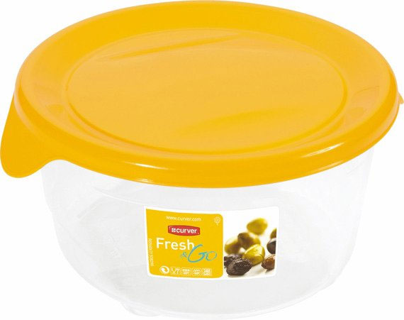 Емкость для заморозки и свч 563 "Fresh and go" круглая Прозрачный/желтый 007 12,5х6,5 см рис. 1