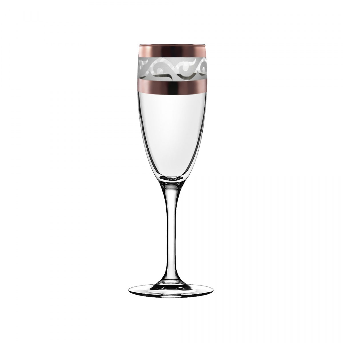 Набор бокалы для шампанского ERV222-1687/S 6 шт с узором "Лира" цвет "рубин" 170 мл рис. 1