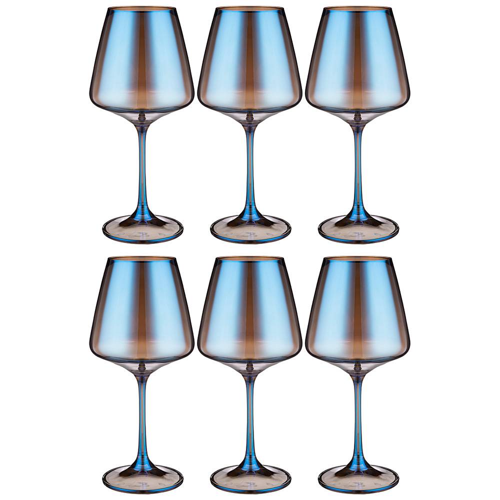 Набор бокалов для вина 194-655 из 6 шт серия naomi 360 мл цвет:лазурит