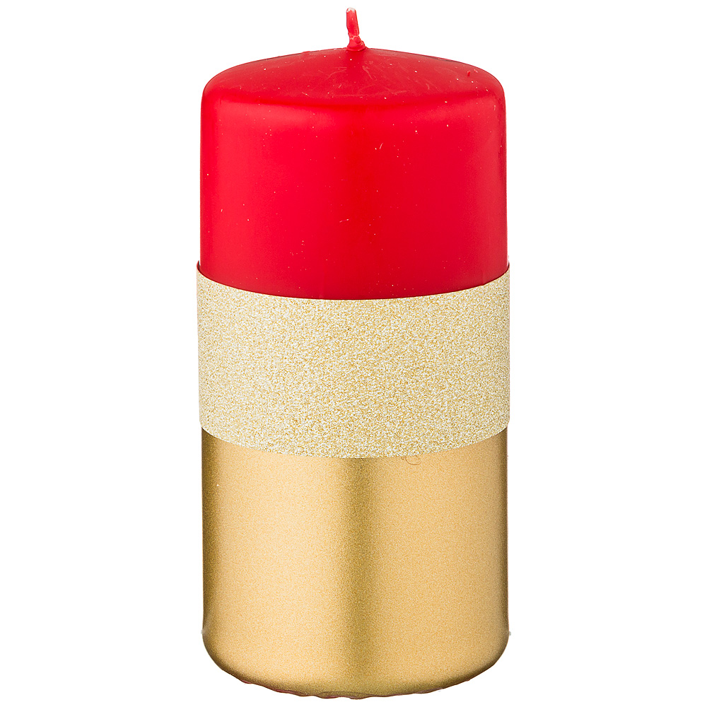 Свеча 348-814 декоративная столбик магический блеск red диаметр 6 см, высота 12