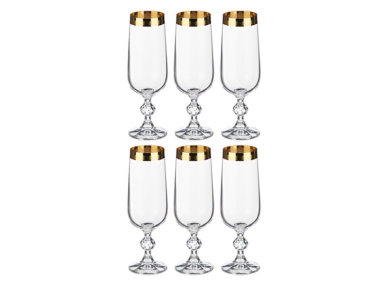 Набор бокалов для шампанского 669-159 из 6 шт. "Клаудия" 180 мл рис. 1
