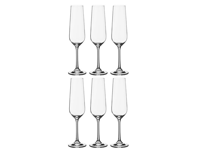 Набор бокалов для шампанского 669-194 из 6 шт. "Дора" 200 мл, 25 см рис. 1