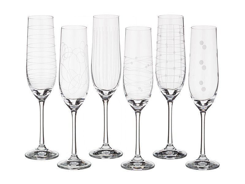 Набор бокалов для шампанского 674-322 из 6 шт. "Виола" 190 мл рис. 1