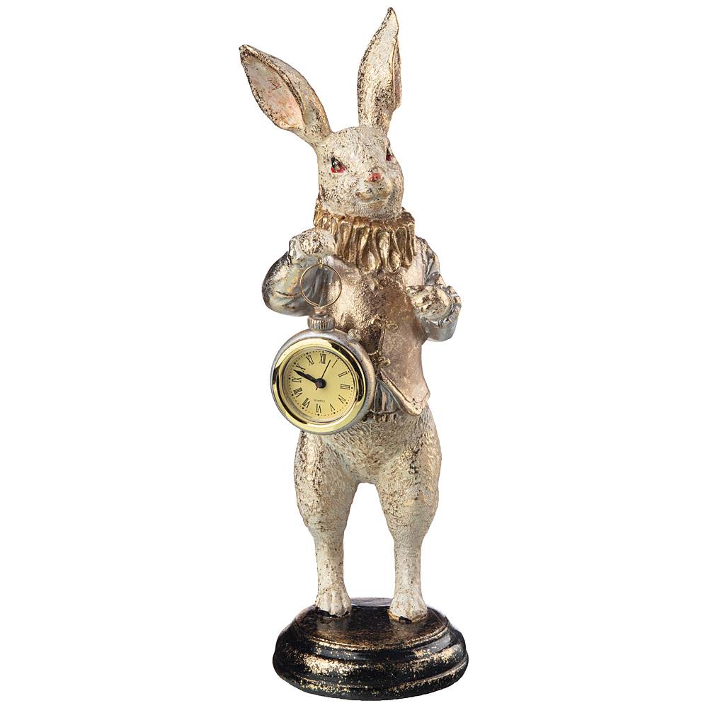 Фигурка с часами 774-124 английская коллекция кролик 11,5*11*34,5 см