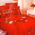 109 свадебный красный постельное белье из сатина Karven