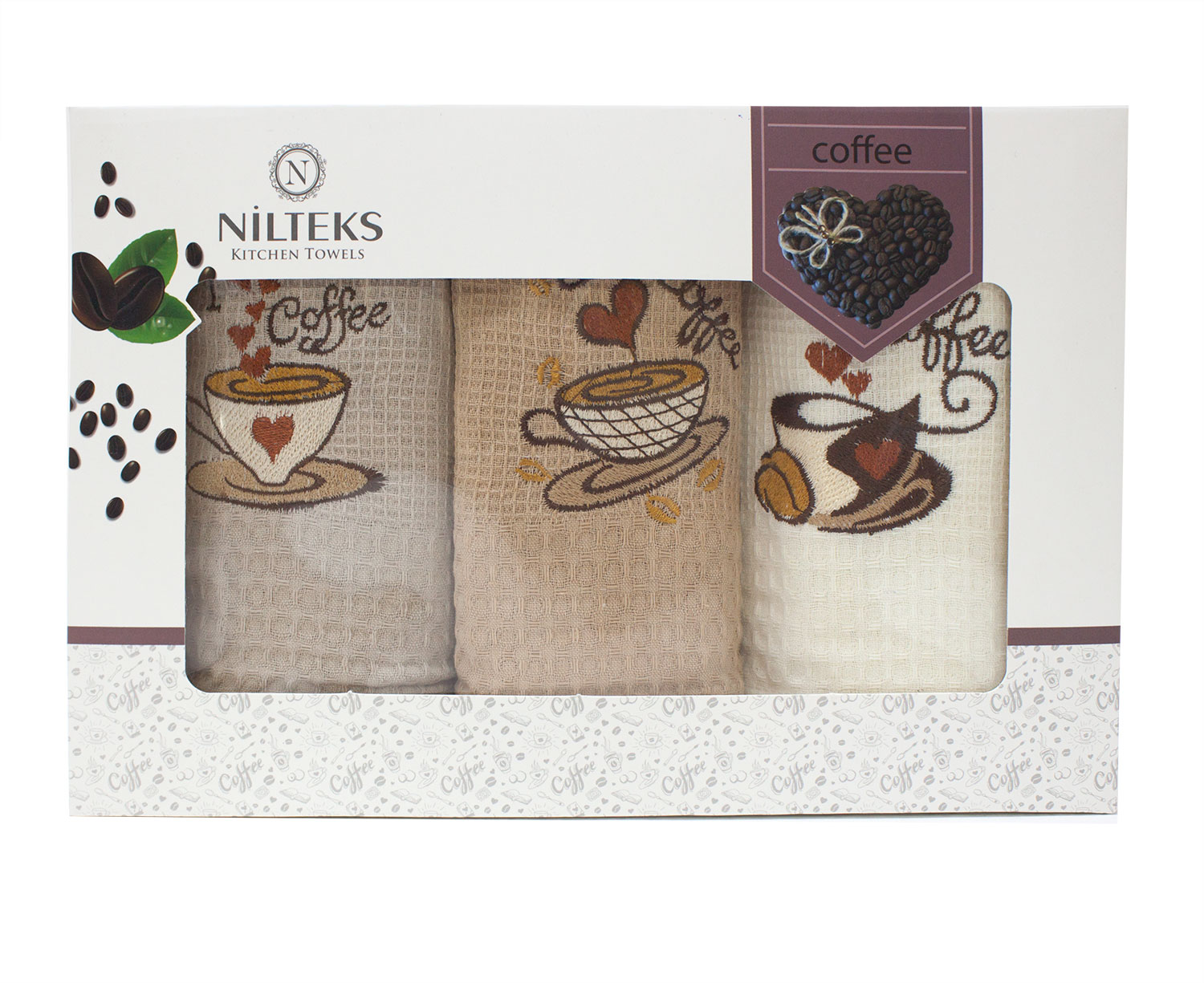 Комплект вафельных полотенец 40x60 (3 шт) 577 Koffe V-1 Nilteks