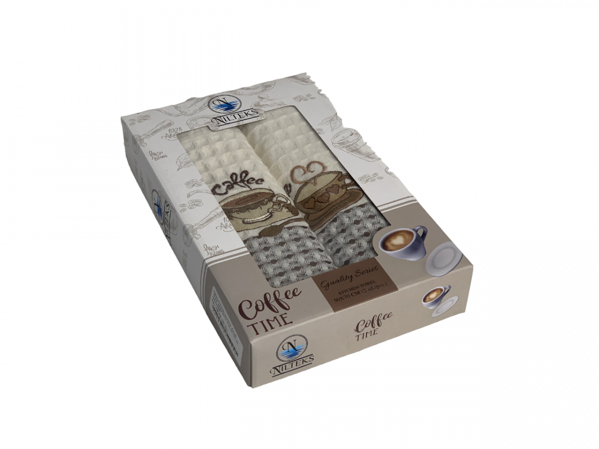Комплект вафельных полотенец 50х70 (2 шт) 750 КОФЕ V20 Karven рис. 1