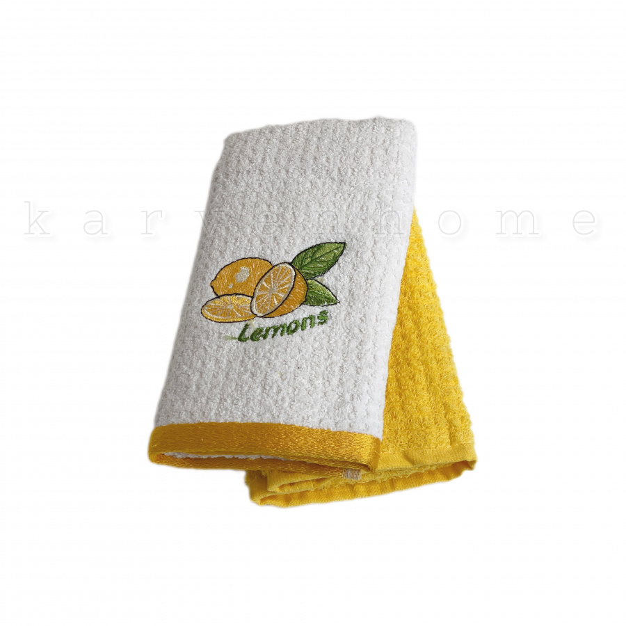 Набор махровых полотенец 40х60 (2 шт) 774 Лимон V7 Karven рис. 1