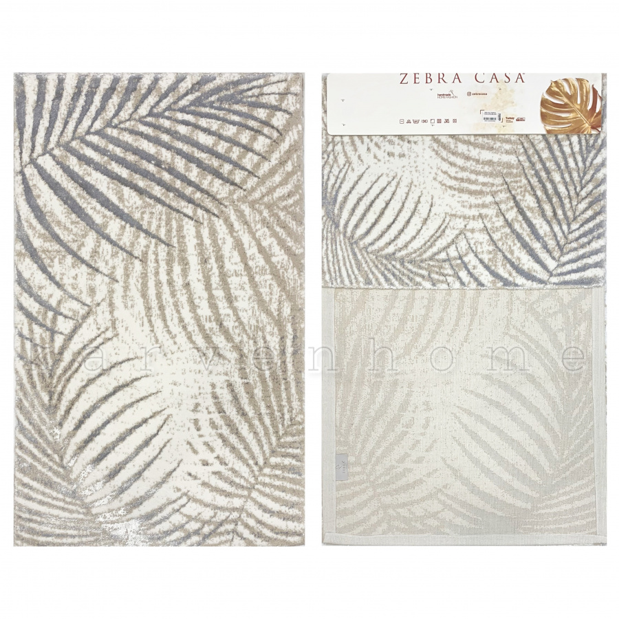 Комплект ковриков (50х70 + 70х113) белый-серый Zebra casa