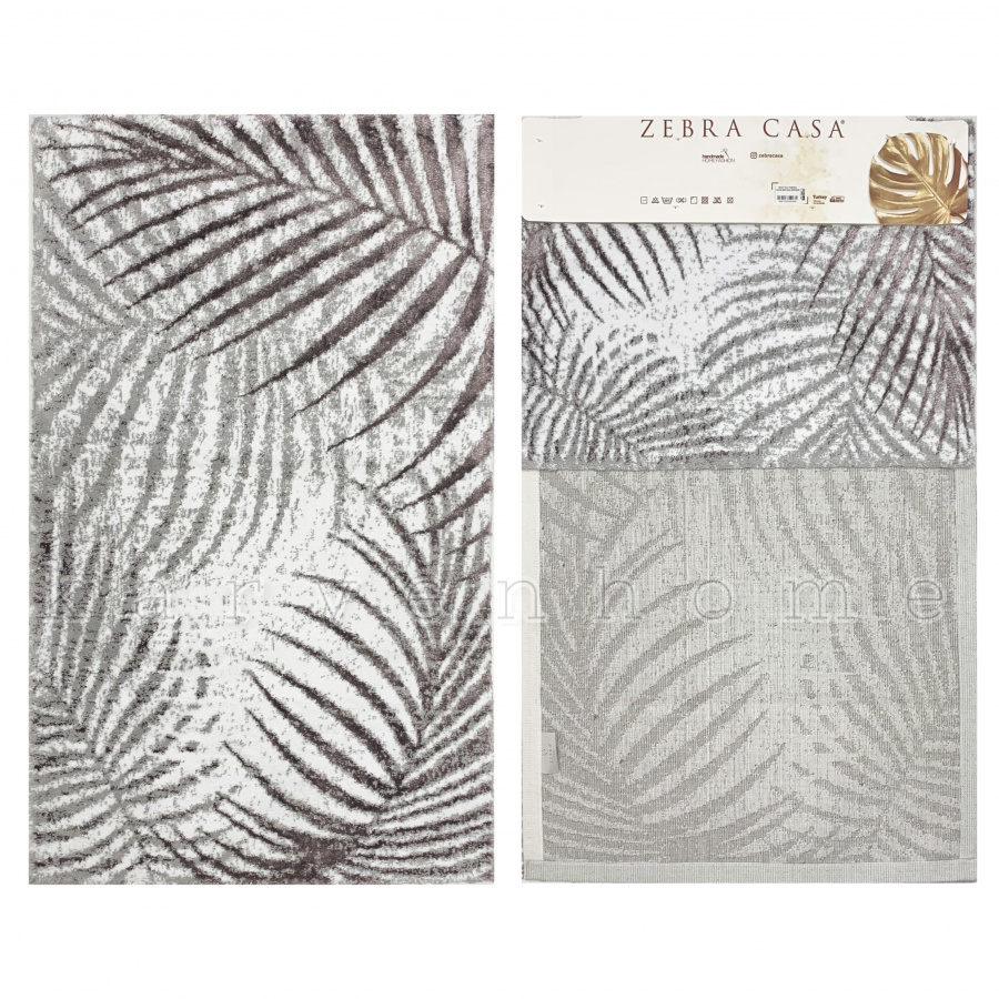 Комплект ковриков (50х70 + 70х113) кремовый-серый Zebra casa