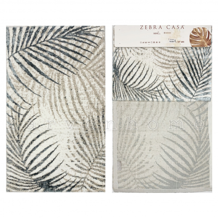 Комплект ковриков (50х70 + 70х113) кремовый-голубой Zebra casa рис. 1
