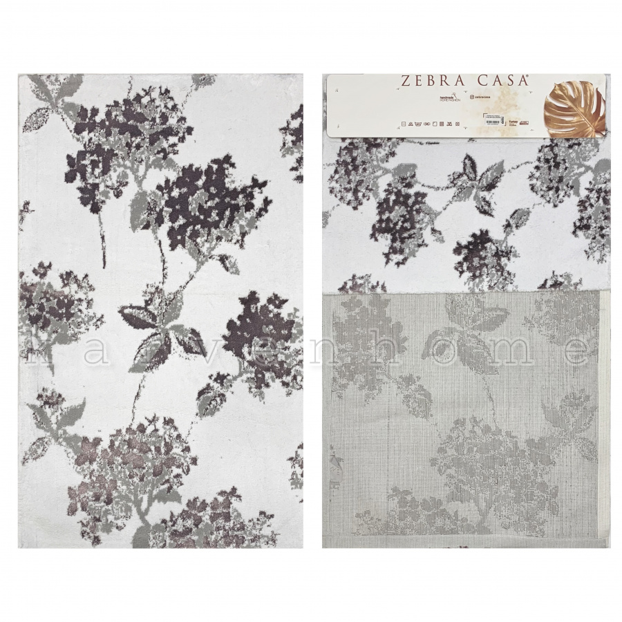 Комплект ковриков (50х70 + 70х113) Stepan белый-серый Zebra casa