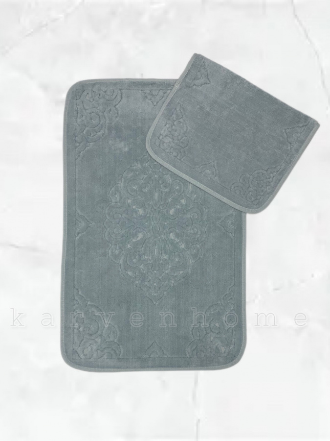 Комплект хлопковых ковриков (60х100 + 50х60) Ala серый Karven