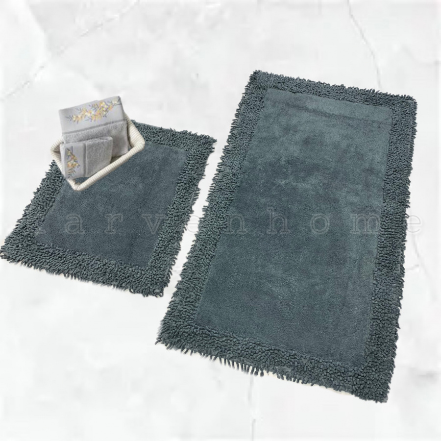 Комплект ковриков для ванной (60х100 + 50х60) K.M.Duz темно-серый Karven
