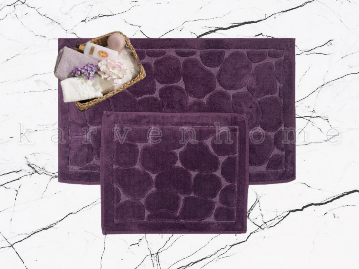Комплект жаккардовых ковриков (60х100 + 50х60) Tas фиолетовый Karven