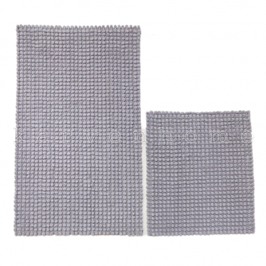 Комплект ковриков из микрофибры (60х100 + 50х60) Micro серый Karven рис. 1