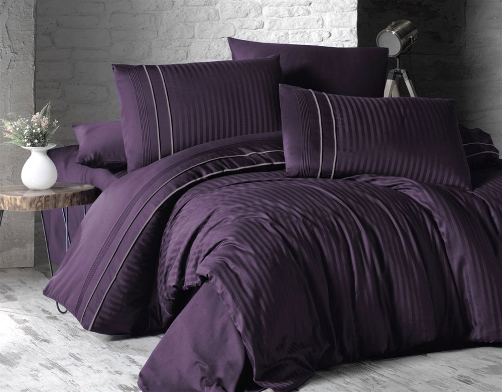 Комплект постельного белья из сатина Stripe Style Purple Karven