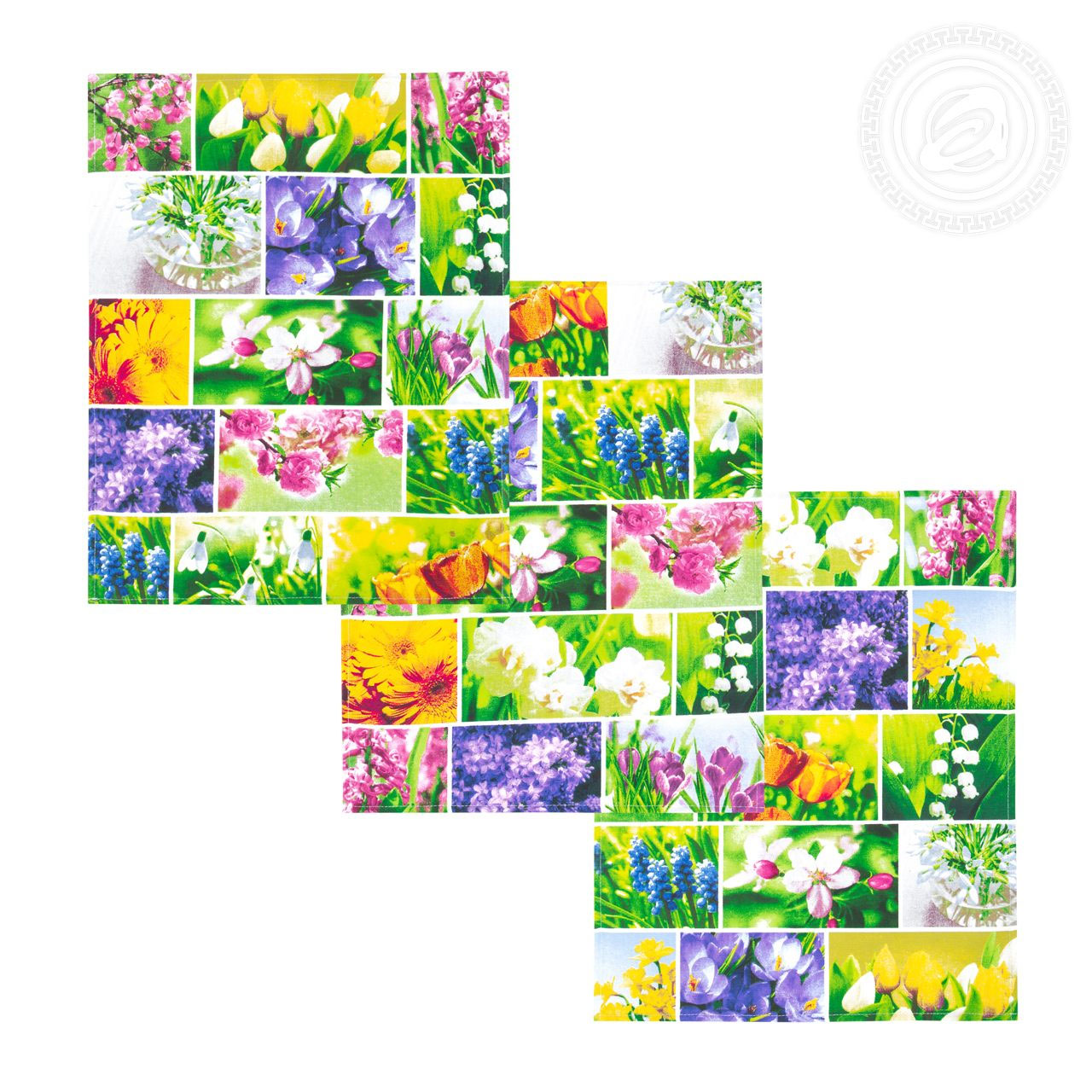 Комплект полотенец из рогожки (3 шт) Первоцветы Артпостель