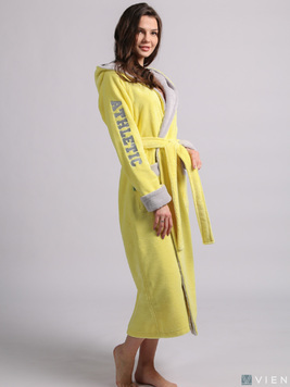 Бамбуковый халат с капюшоном 1101 Athletic Lady желтый Wien