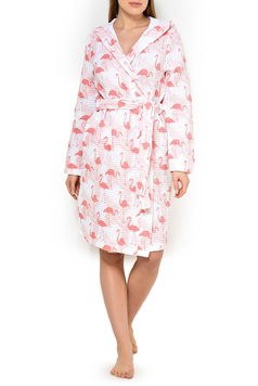 Вафельный халат с капюшоном 201312-610 Flamingo Taub