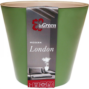 Горшок для цветов ING6207 london 15,7 л на колесиках оливковый