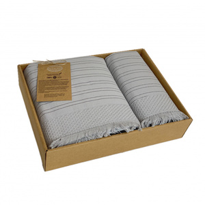 Хлопковый комплект полотенец (50х90, 70х140) 1721 Orendo серый Karven