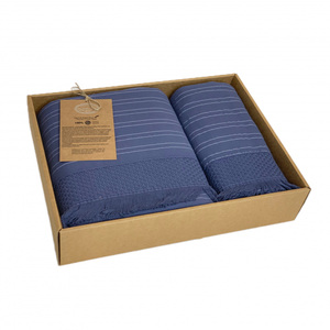 Хлопковый комплект полотенец (50х90, 70х140) 1721 Orendo синий Karven