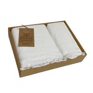 Комплект жаккардовых полотенец (50х90, 70х140) 1720 Tropical кремовый Karven