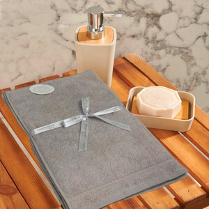 Набор махровых полотенец 30x50 (6 шт) Petek Bordur Duz светло-серый Karven