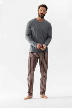 Мужская трикотажная пижама (кофта, брюки) 34054 серый Mey