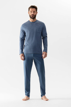 Мужская трикотажная пижама (кофта, брюки) 34062 синий Mey