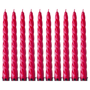 Набор свечей 348-644 из 10 шт. лакированный красный высота 23 см