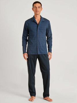 Трикотажная пижама (жакет, брюки) 48662 (409) синий Calida