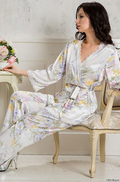 Шелковая пижама (блузка, брюки) 5995 Лилианна Mia Amore