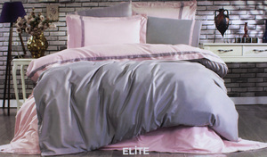 Комплект сатинового белья Elite пудра-серый Grazie Home
