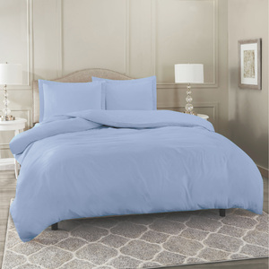 Комплект постельного белья из сатина ROS-003 голубой Elintale