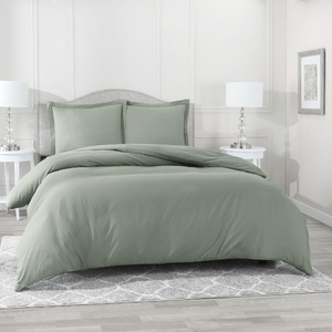 Комплект постельного белья из сатина ROS-005 серо-зеленый Elintale