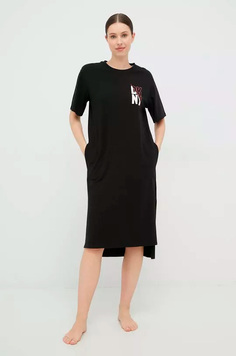 Длинное трикотажное платье YI2322635 черный DKNY