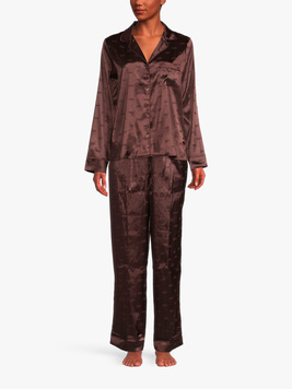 Пижама из искусственного шелка (жакет, брюки) YI2722610 коричневый DKNY