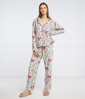 Трикотажная пижама (жакет, брюки) YI2822497F серыйDKNY
